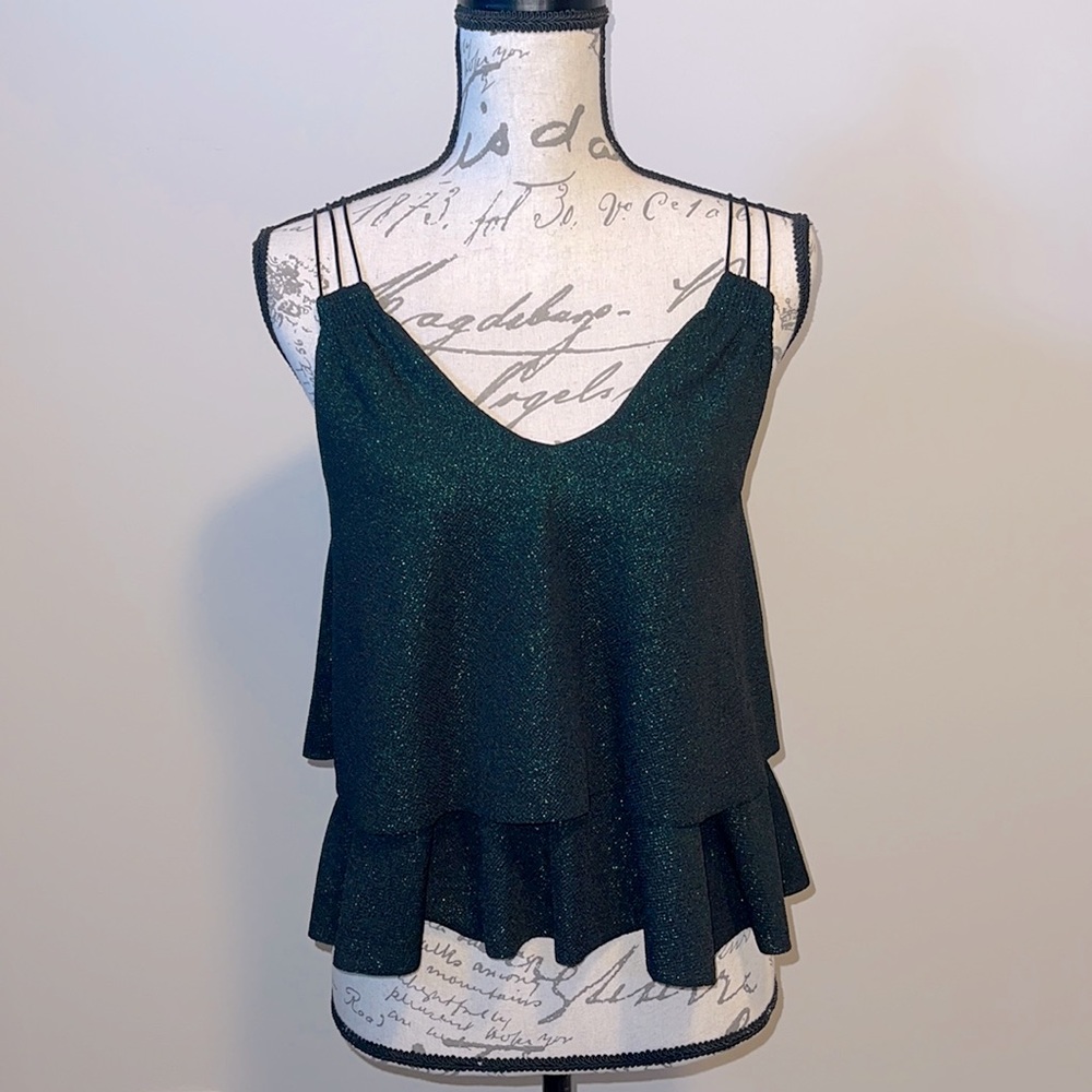 Zara Sparkle Top in Green